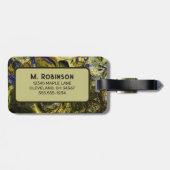 Custom Avignon Olijfgroen Abstract Bagagelabel (Achterkant horizontaal)