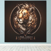 custom awesome logos #1 canvas afdruk (Insitu (Houten vloer))