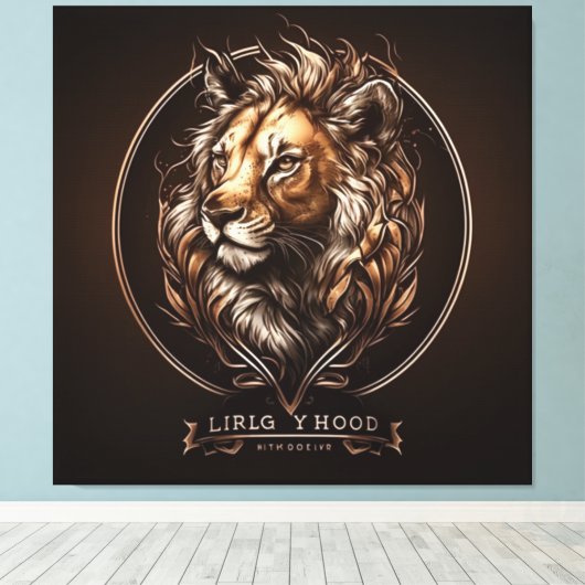 custom awesome logos #1 canvas afdruk (Insitu (Houten vloer))