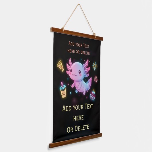 Custom Axolotl Cute Glowing Party Wall Tapestry Hangend Wandkleed (Gebogen)