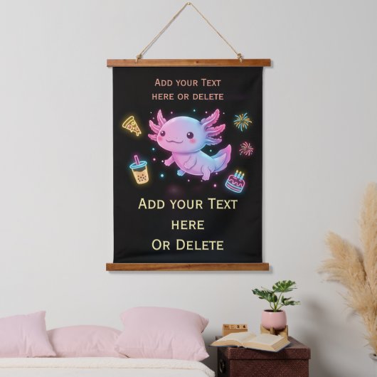 Custom Axolotl Cute Glowing Party Wall Tapestry Hangend Wandkleed (Slaapkamer)