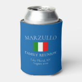 Custom Azure Blue Family Reunion Souvenir|Favor Blikjeskoeler (Blikje Voorkant)
