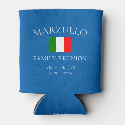 Custom Azure Blue Family Reunion Souvenir|Favor Blikjeskoeler (Voorkant)