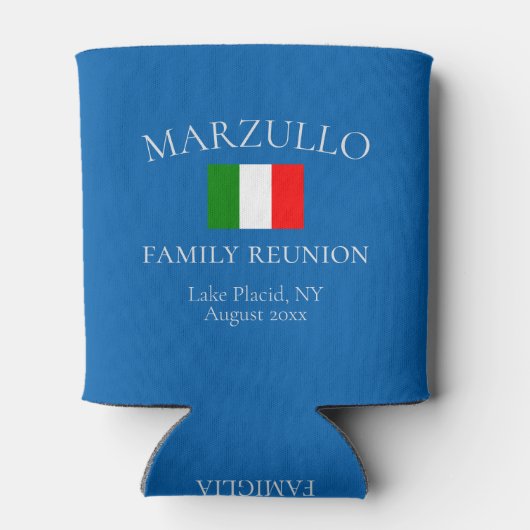 Custom Azure Blue Family Reunion Souvenir|Favor Blikjeskoeler (Achterkant)