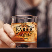 Custom Baba's Bar Jaar Vastgesteld Glas