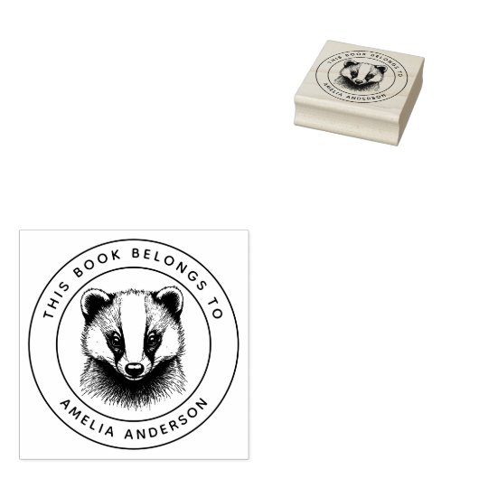 Custom Baby Badger Dit boek behoort tot de naam va Rubberstempel (Gestempeld)