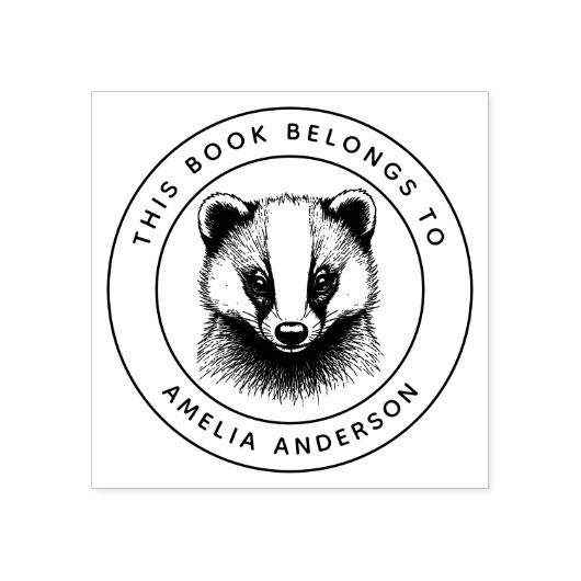 Custom Baby Badger Dit boek behoort tot de naam va Rubberstempel (Afrduk)