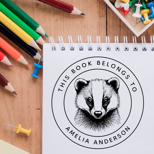 Custom Baby Badger Dit boek behoort tot de naam va Zelfinktende Stempel