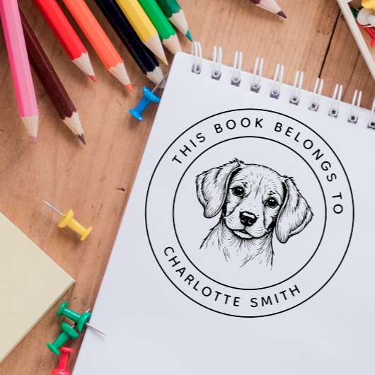 Custom Baby Beagle Dit boek behoort tot de naam va Rubberstempel