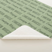 Custom Baby Boy Blanket herhaalde naam sage Green Sherpa Deken (3/4)