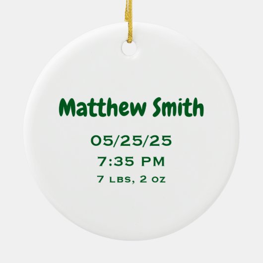 Custom Baby Boy First Christmas Ornament Bear (Achterkant)