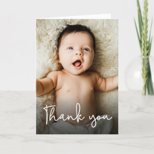 Custom Baby Boy Foto baby shower Bedankkaart