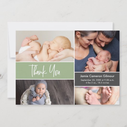 Custom Baby Boy Green-Baby shower Aankondiging (Voorkant)