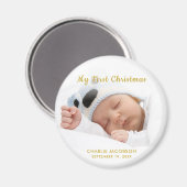 Custom Baby Boy Mijn eerste kerstmagneet Magneet (Voorkant / Achterkant)