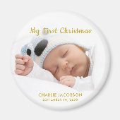 Custom Baby Boy Mijn eerste kerstmagneet Magneet (Voorkant)