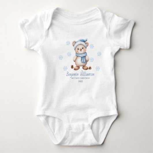 Custom Baby Boy My 1st Christmas Romper (Voorkant)
