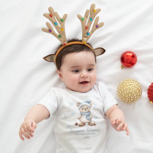 Custom Baby Boy My 1st Christmas Romper