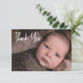 Custom Baby Boy Shower Dank je geboorte Bedankkaart (Staand voorkant)