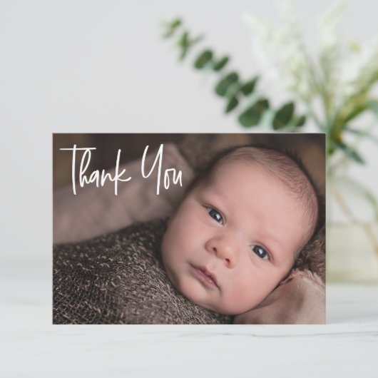 Custom Baby Boy Shower Dank je geboorte Bedankkaart (Staand voorkant)