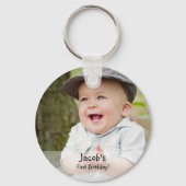 Custom Baby boy's eerste verjaardag foto naam guns Sleutelhanger (Achterkant)