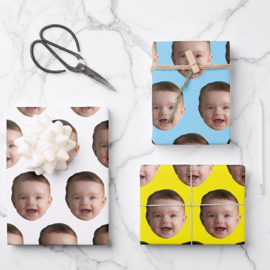 Custom Baby Face, Funny custom photo Inpakpapier Vel (Voorkant)