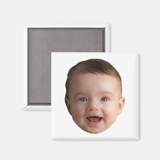 Custom Baby Face, Funny custom photo Magneet (Voorkant / Achterkant)