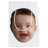 Custom Baby Face, Funny custom photo Medium Cadeauzakje (Voorkant)