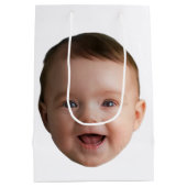Custom Baby Face, Funny custom photo Medium Cadeauzakje (Achterkant)