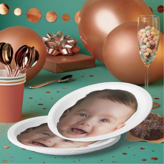 Custom Baby Face, Funny custom photo Papieren Bordje (Multi)