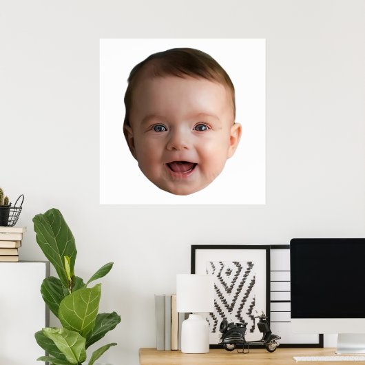 Custom Baby Face, Funny custom photo Poster (Thuiskantoor)