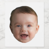 Custom Baby Face, Funny custom photo Wijn Etiket (Enkel label)