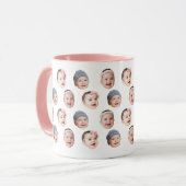 Custom Baby Face Mug Baby 3 Photos Mok (Voorkant links)