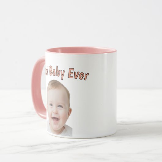 Custom Baby Face Mug – Personalized Baby Photo  Mok (Voorkant links)