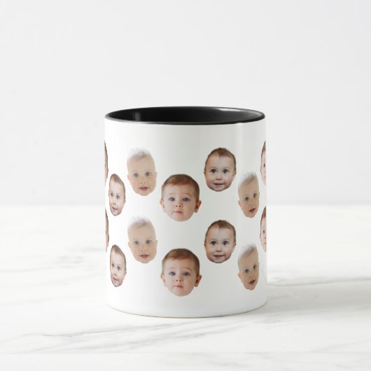 Custom Baby Face personalized photo  Mok (Midden)