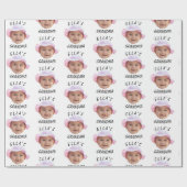 Custom Baby Face Photo Text Grandma Cadeaupapier (Vlak)
