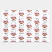 Custom Baby Face Photo Text Grandma Inpakpapier Vel (Voorkant)