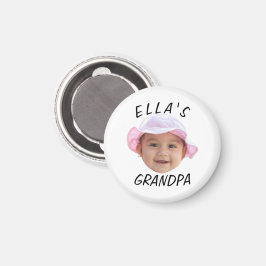 Custom Baby Face Photo Text Grandpa Magneet