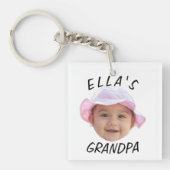 Custom Baby Face Photo Text Grandpa Sleutelhanger (voorkant)
