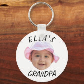 Custom Baby Face Photo Text Grandpa Sleutelhanger (Voorkant)