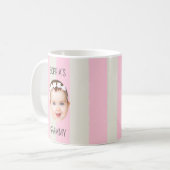 Custom Baby Face Stripe Baby Face New Parent Gift Koffiemok (Voorkant links)
