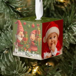 Custom Baby First Christmas Ornament - Cute Gnomes
