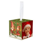 Custom Baby First Christmas Ornament - Cute Gnomes (Voorkant hoekig)