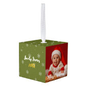 Custom Baby First Christmas Ornament - Cute Gnomes (Achter hoekig)