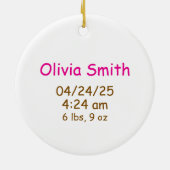 Custom Baby Girl First Christmas Ornament  (Achterkant)