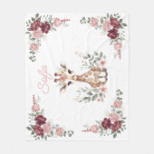 Custom Baby Girl Giraffe Blanket,Personalized Name Fleece Deken (Voorkant)