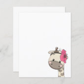 Custom Baby Girl Giraffe Party Letterhead (Voorkant / Achterkant)