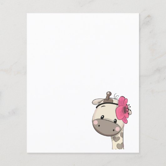 Custom Baby Girl Giraffe Party Letterhead (Achterkant)