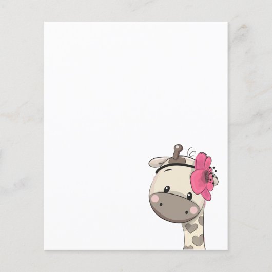 Custom Baby Girl Giraffe Party Letterhead (Voorkant)