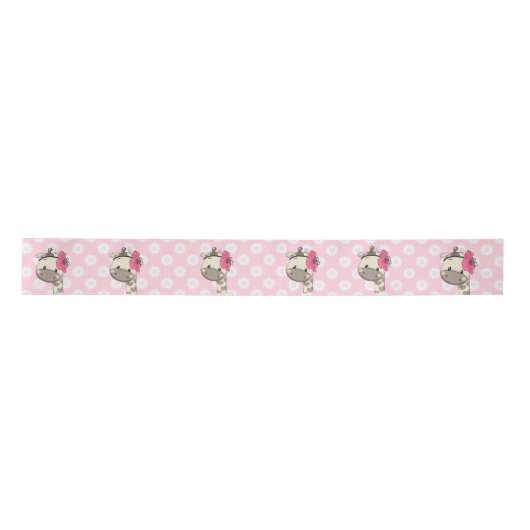 Custom Baby Girl Giraffe Satin Ribbon Satijnen Lint (Voorkant)