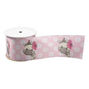 Custom Baby Girl Giraffe Satin Ribbon Satijnen Lint